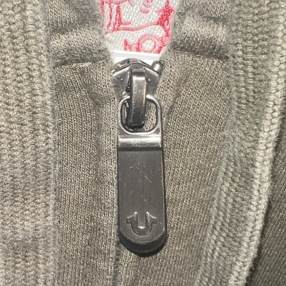 True Religion Men's World Tour Classic Logo Zip Hoodie Olive Green XL 104240